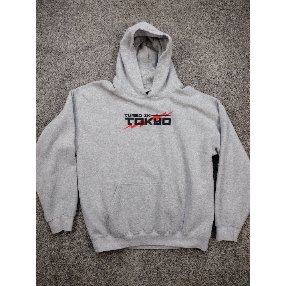 Tuned In Tokyo Legends Never Die Gray Hoodie Mens Large Winged Panther Graphic